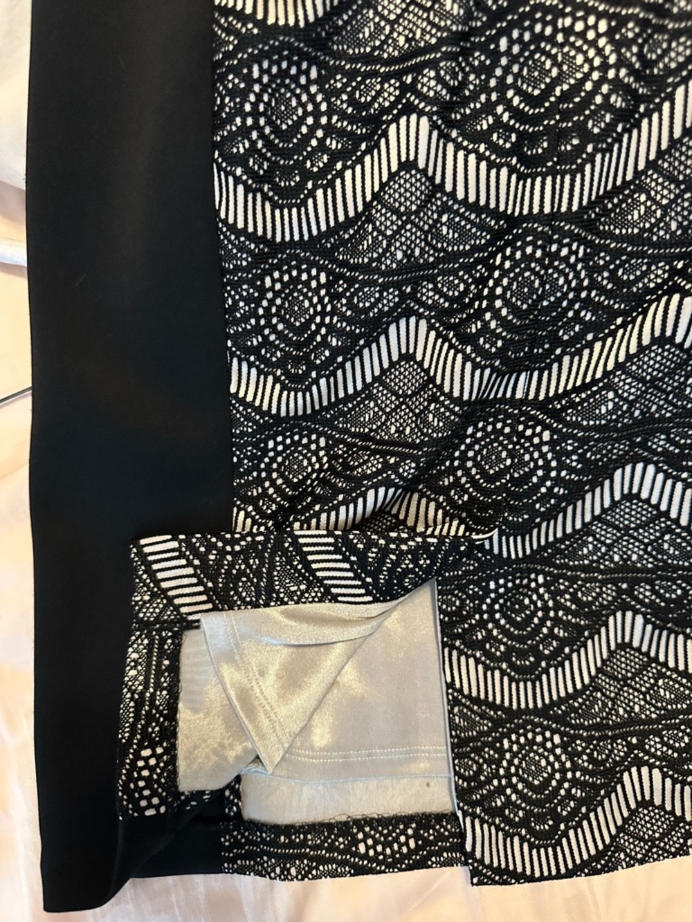 Jax Black and Cream Lace-Front Midi Dress - Picture 5 of 5